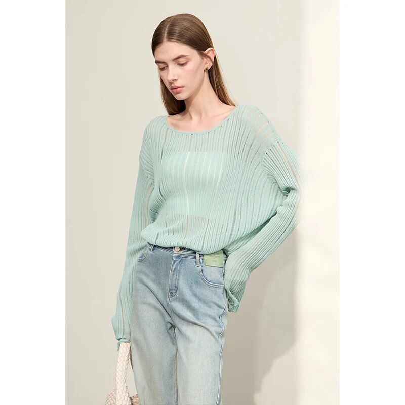 hollow out knit blouse, view 4 - MRSLM