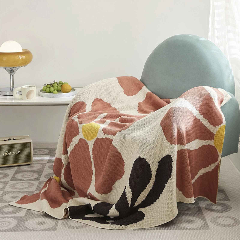 Pastoral floral leaves cotton throw blanket, view 9 - MRSLM