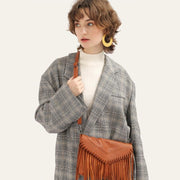 Vintage tassel fringe boho messenger bag, view 5 - MRSLM