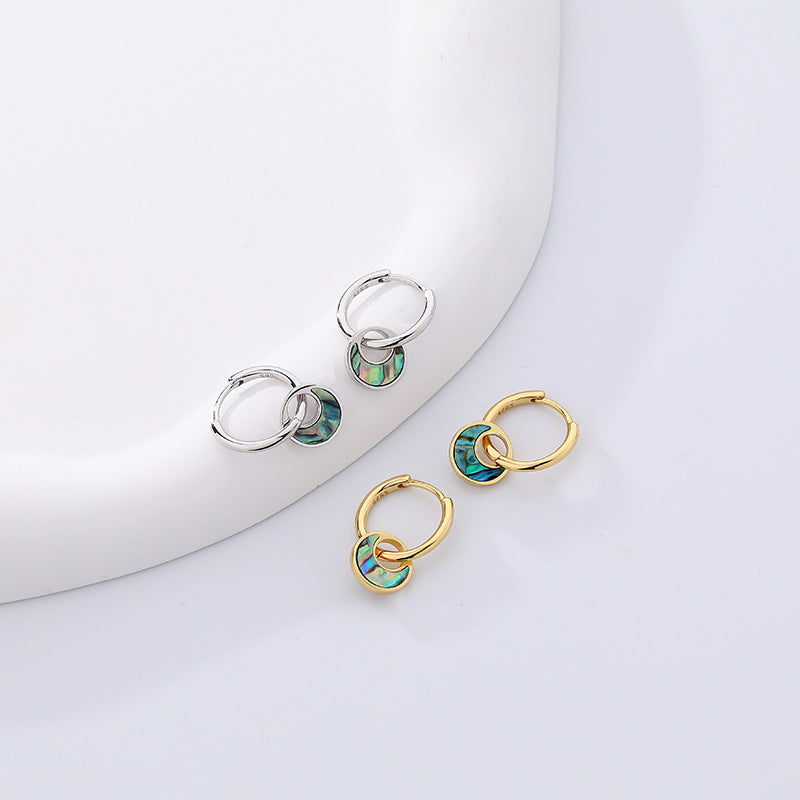 925 sterling silver abalone shell earrings - MRSLM