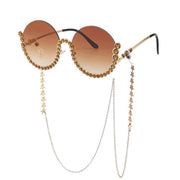 rhinestone round sunglasses, view 3 - MRSLM