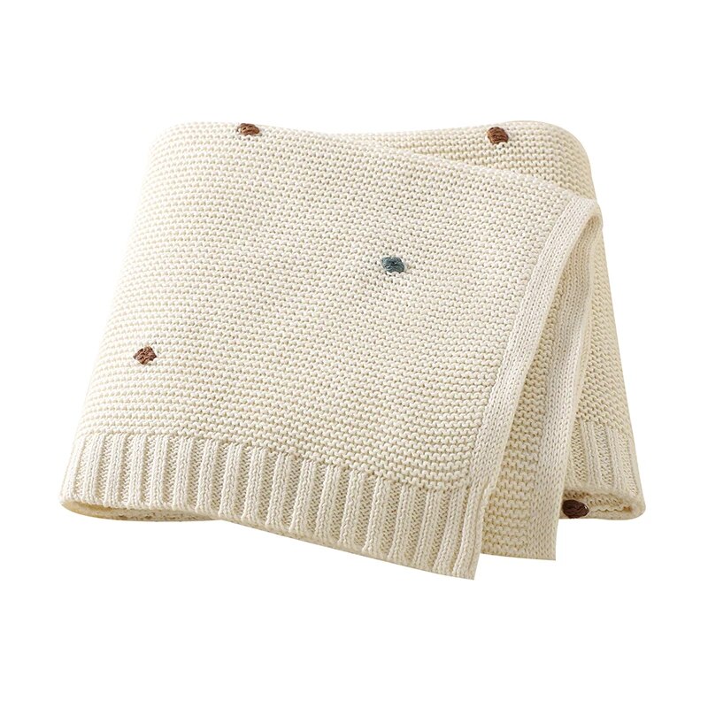 soft cotton knit baby blanket, view 5 - MRSLM