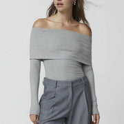 off-shoulder knit sweater, view 5 - MRSLM