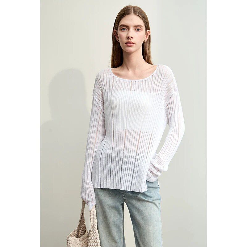 hollow out knit blouse, view 2 - MRSLM