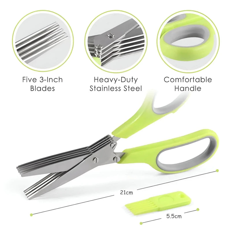 5-blade herb scissors, view 4 - MRSLM