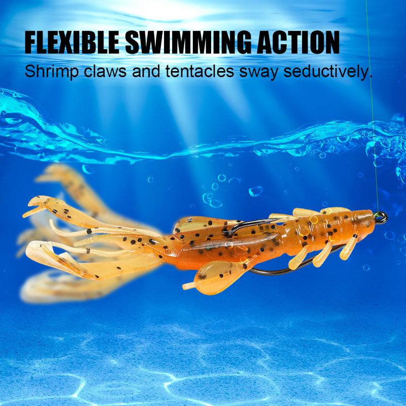 soft shrimp silicone fishing lure, view 10 - MRSLM