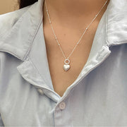 S925 silver geometric heart clavicle chain, view 3 - MRSLM