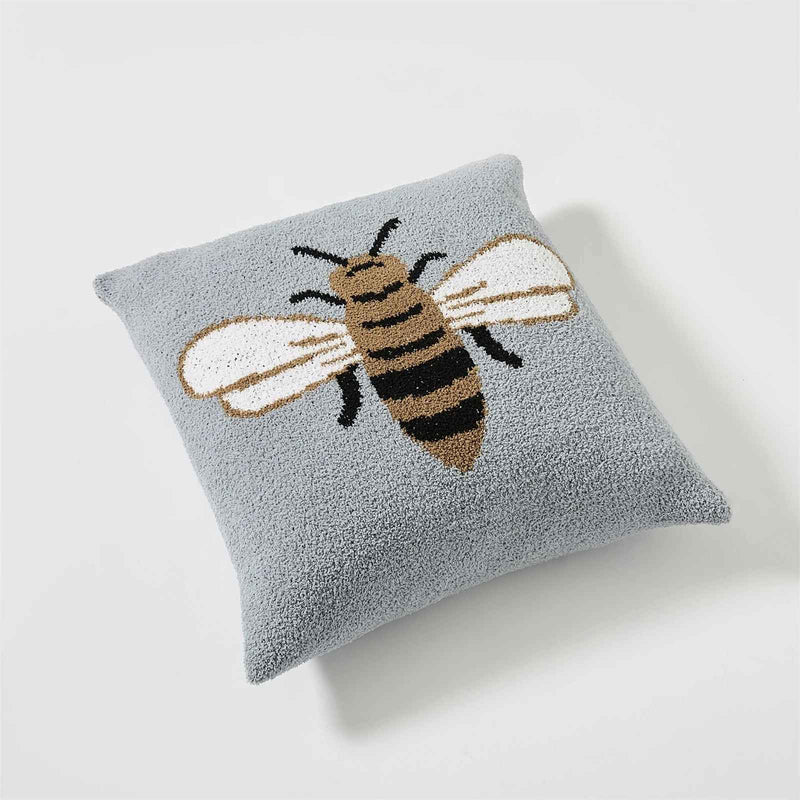 cute bee pattern microfiber knitted pillow case, view 6 - MRSLM