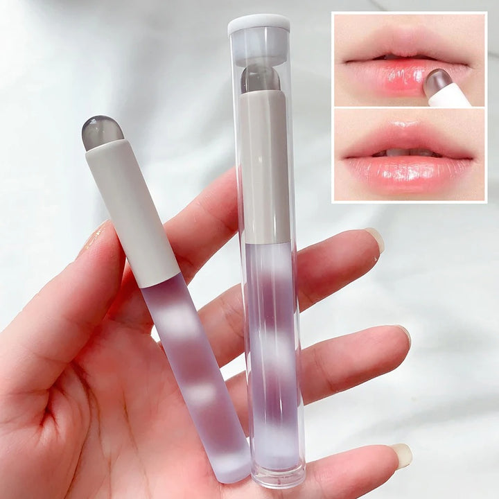 Compact Silicone Lip Brush for Precision Lipstick Application