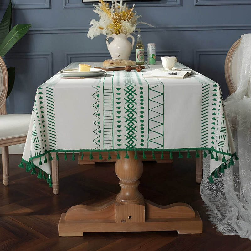 geometric tassels bohemian tablecloth, view 6 - MRSLM