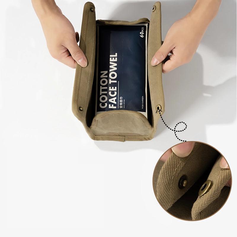 portable canvas tissue box, view 5 - MRSLM
