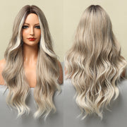 medium large wave mixed color wig, view 4 - MRSLM