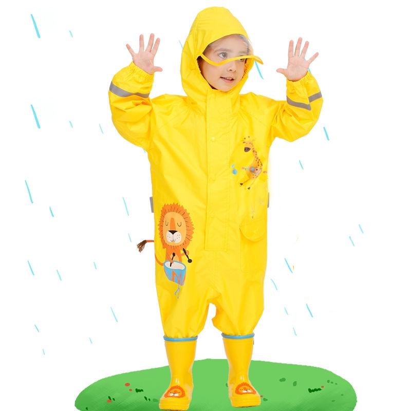 kids' dinosaur waterproof rain jumpsuit, view 5 - MRSLM