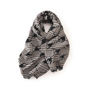 houndstooth imitation cashmere scarf, view 2 - MRSLM