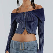 knitted one-shoulder cardigan - MRSLM