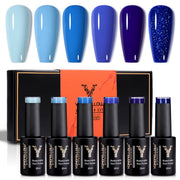 royal blue sparkle gel nail polish - MRSLM