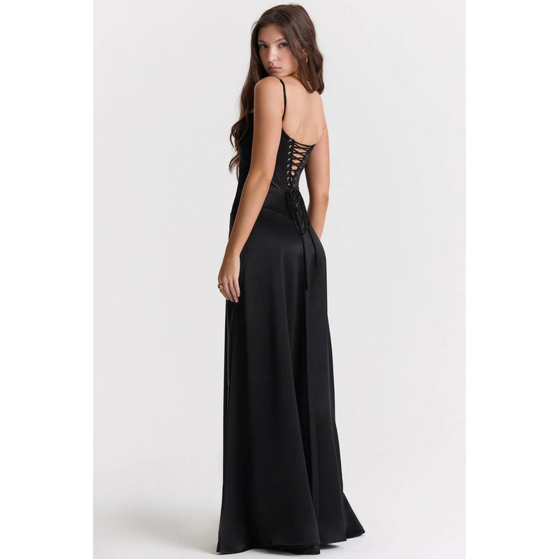 lace-up formal dress, view 12 - MRSLM