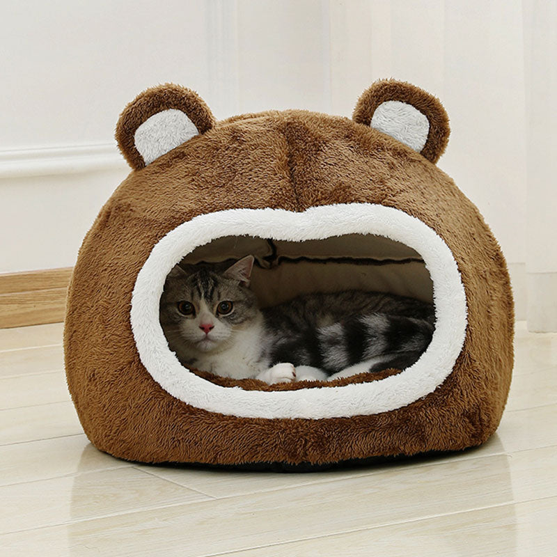 Cozy plush cat bed, view 5 - MRSLM