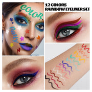 12-color waterproof eyeliner set, view 2 - MRSLM