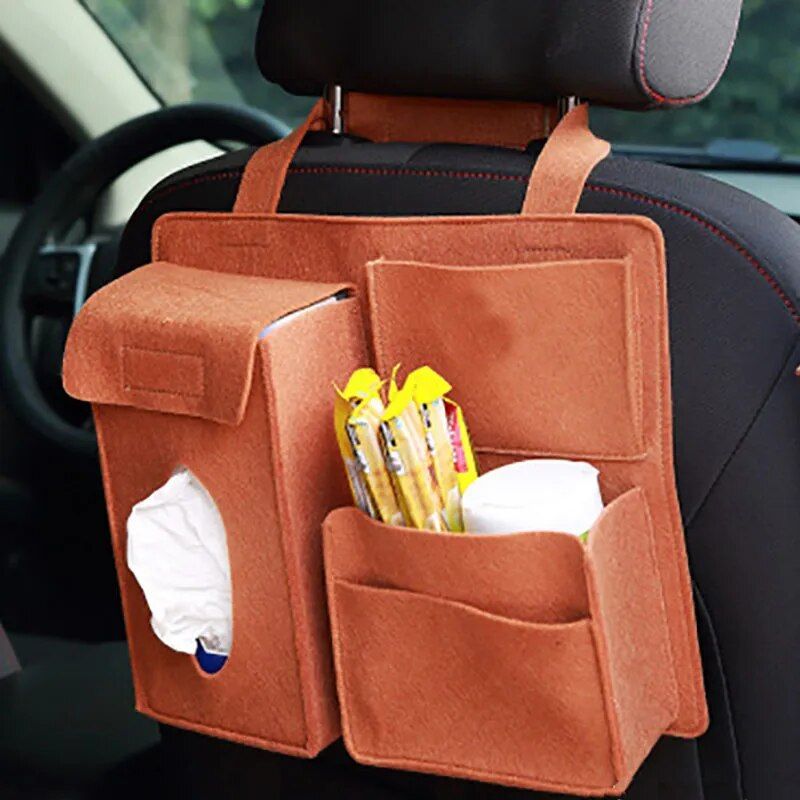 multi-function felt car seat back organizer, view 13 - MRSLM