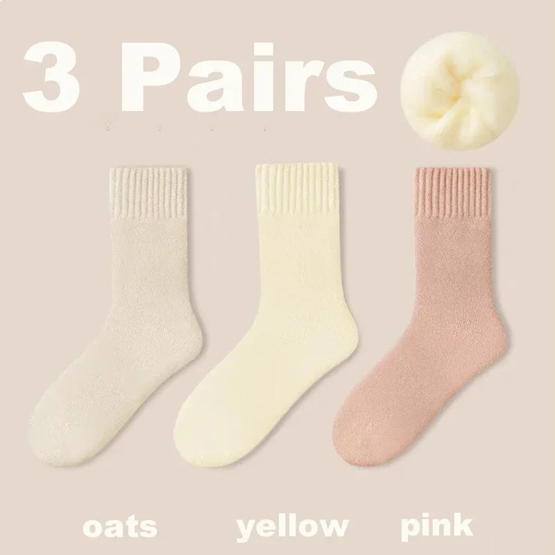 3 pairs women's cozy socks, view 6 - MRSLM