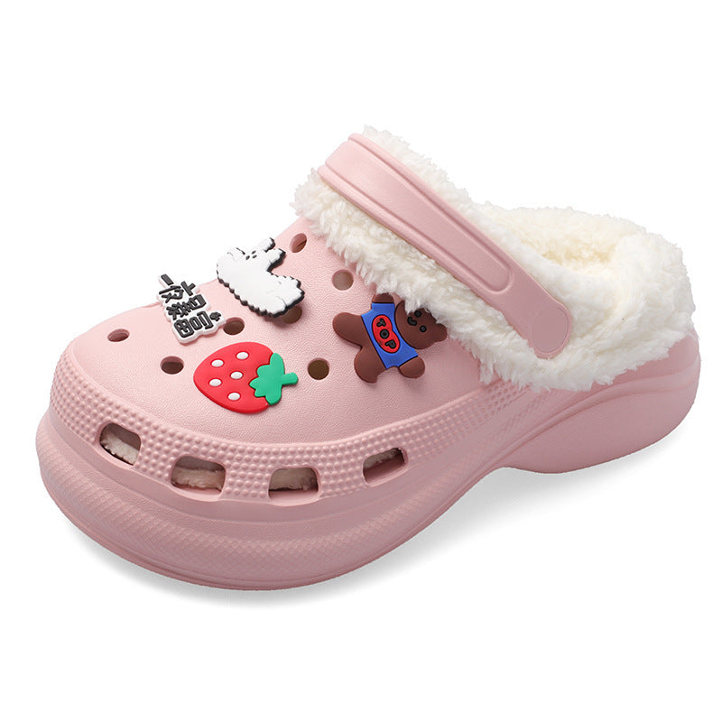 women's warm closed-toe thick sole slippers, view 3 - MRSLM