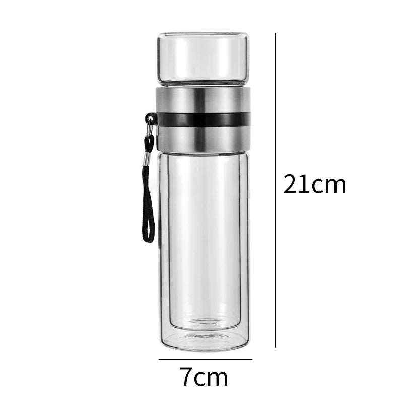 insulated glass water bottle with tea infuser, view 9 - MRSLM