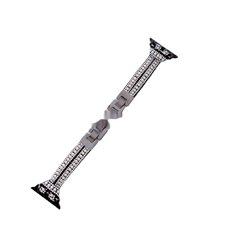 Pearl chain metal watch band, view 4 - MRSLM