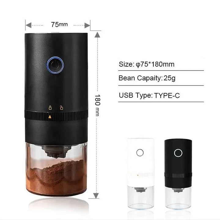 Portable Electric Coffee Grinder with USB Type-C Charging &amp; Ceramic Burr