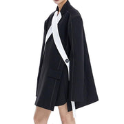 spliced contrast color blazer, view 3 - MRSLM