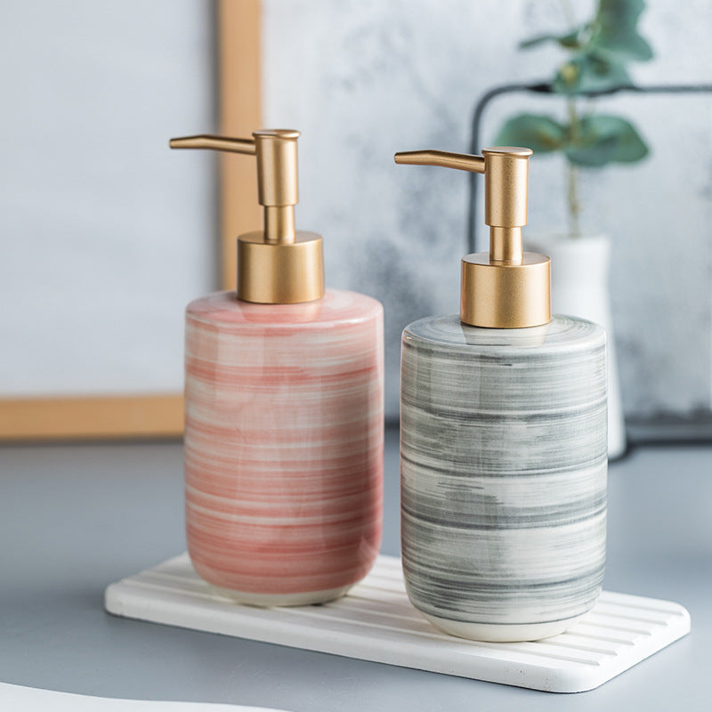 nordic-style ceramic soap dispenser set, view 9 - MRSLM