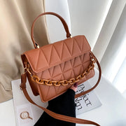 Chain-trimmed plaid crossbody bag, view 7 - MRSLM
