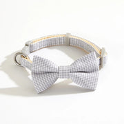 checkered pet collar with butterfly knot, view 4 - MRSLM