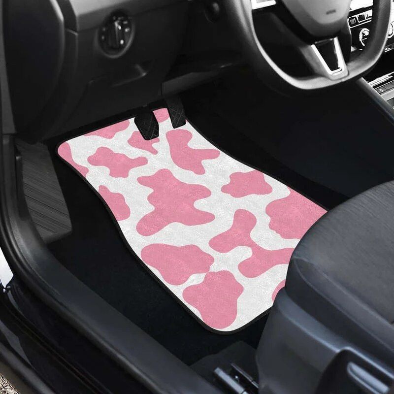 cow print car floor mats, view 4 - MRSLM