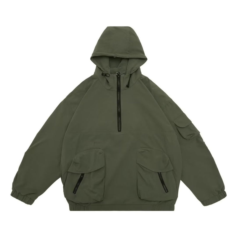 hooded half-zip windbreaker jacket, view 2 - MRSLM
