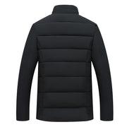 Men's stand collar cotton-padded jacket, view 3 - MRSLM