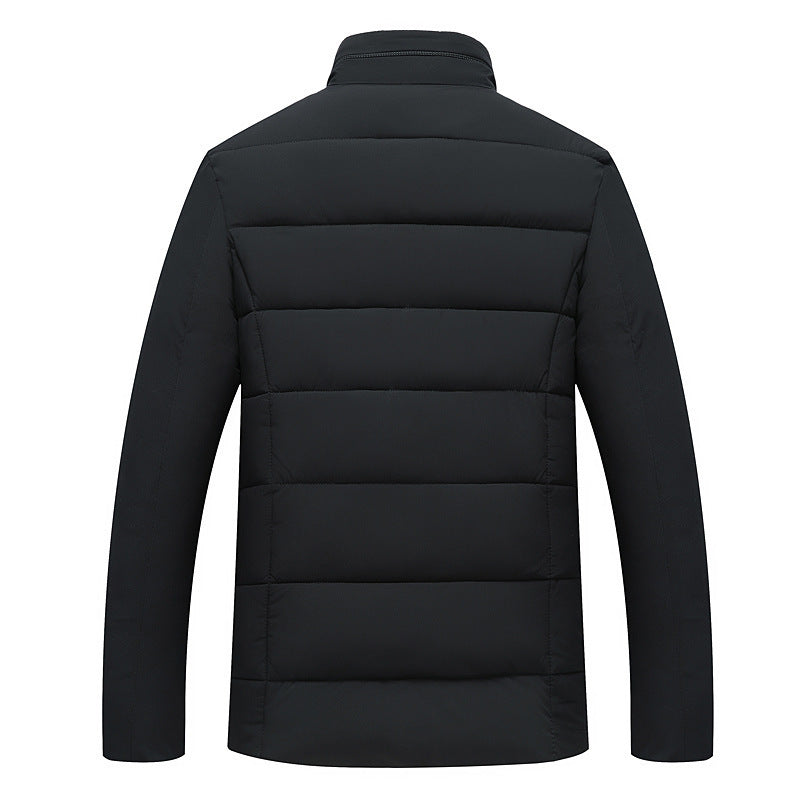 Men's stand collar cotton-padded jacket, view 3 - MRSLM