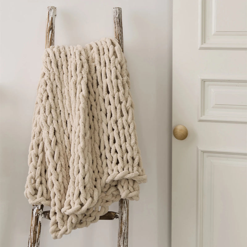 chenille chunky knit blanket throw, view 7 - MRSLM