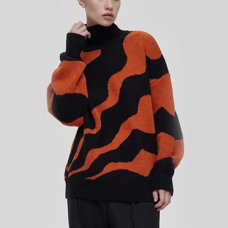 turtleneck stripe oversized sweater - MRSLM