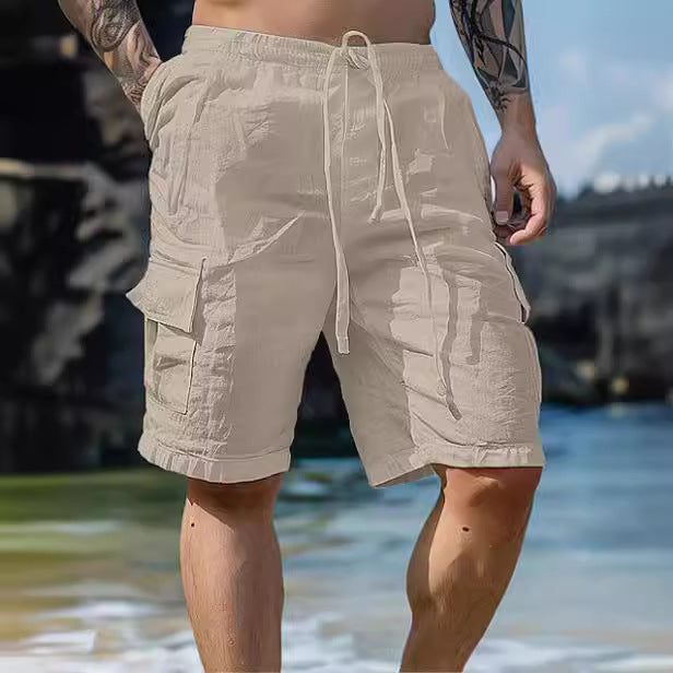 drawstring beach shorts, view 3 - MRSLM