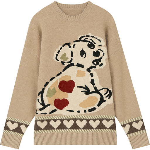 kawaii dog pullover sweater, view 2 - MRSLM