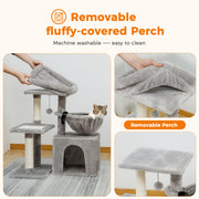compact 2-in-1 cat tree condo, view 5 - MRSLM