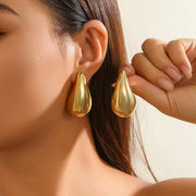 water drop dome stud earrings, view 2 - MRSLM
