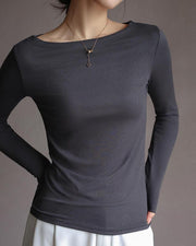 women's long sleeve modal stretch tee, view 7 - MRSLM