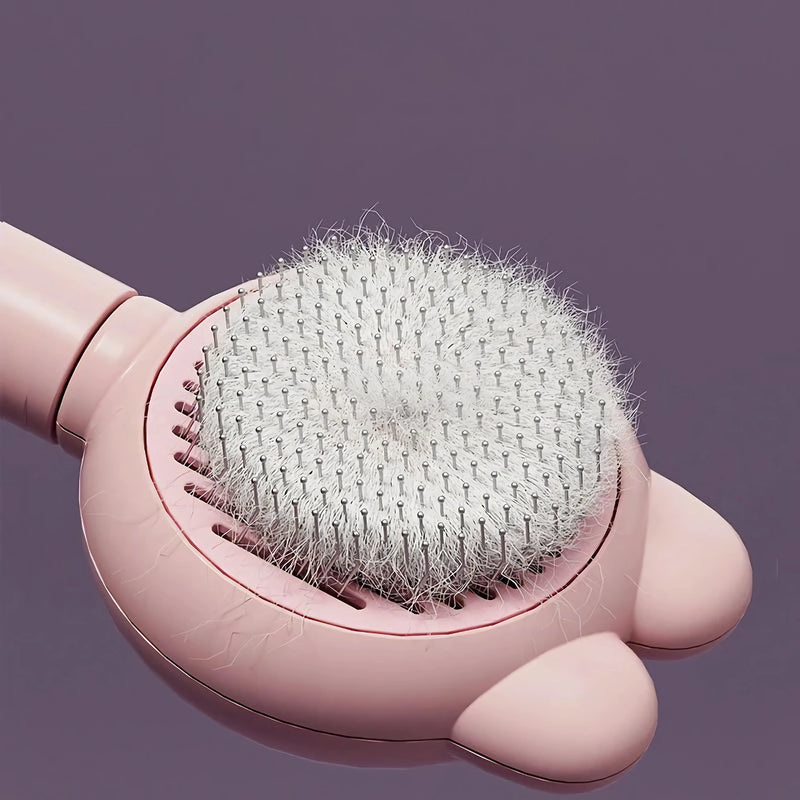self-cleaning pet grooming brush for cats and dogs, view 6 - MRSLM