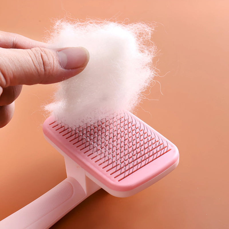pet grooming brush with steel comb, view 9 - MRSLM