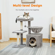 compact 2-in-1 cat tree condo, view 6 - MRSLM