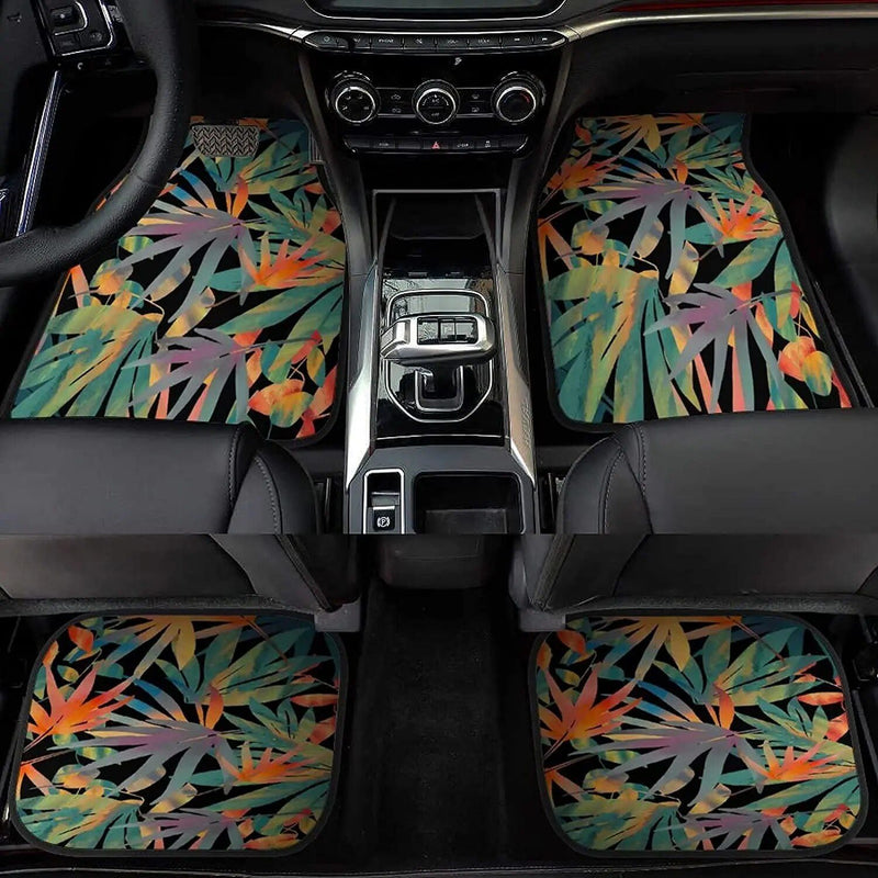 plant print universal car floor mats, view 7 - MRSLM