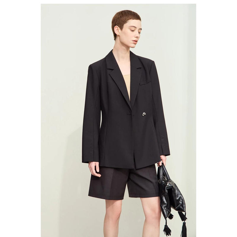 notched embroidery blazer, view 4 - MRSLM