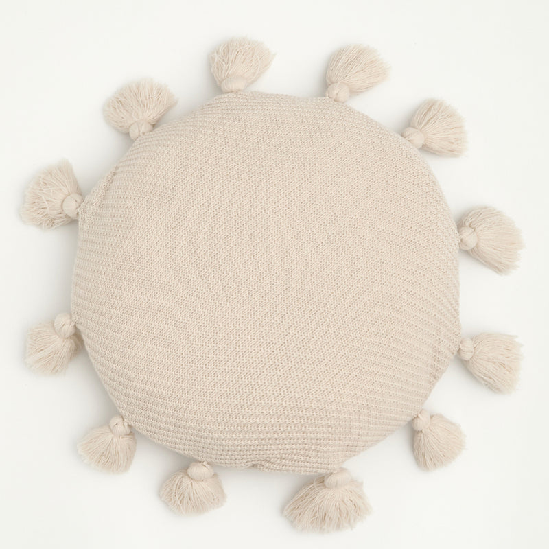 fluffy round tassel seat cushion, view 3 - MRSLM